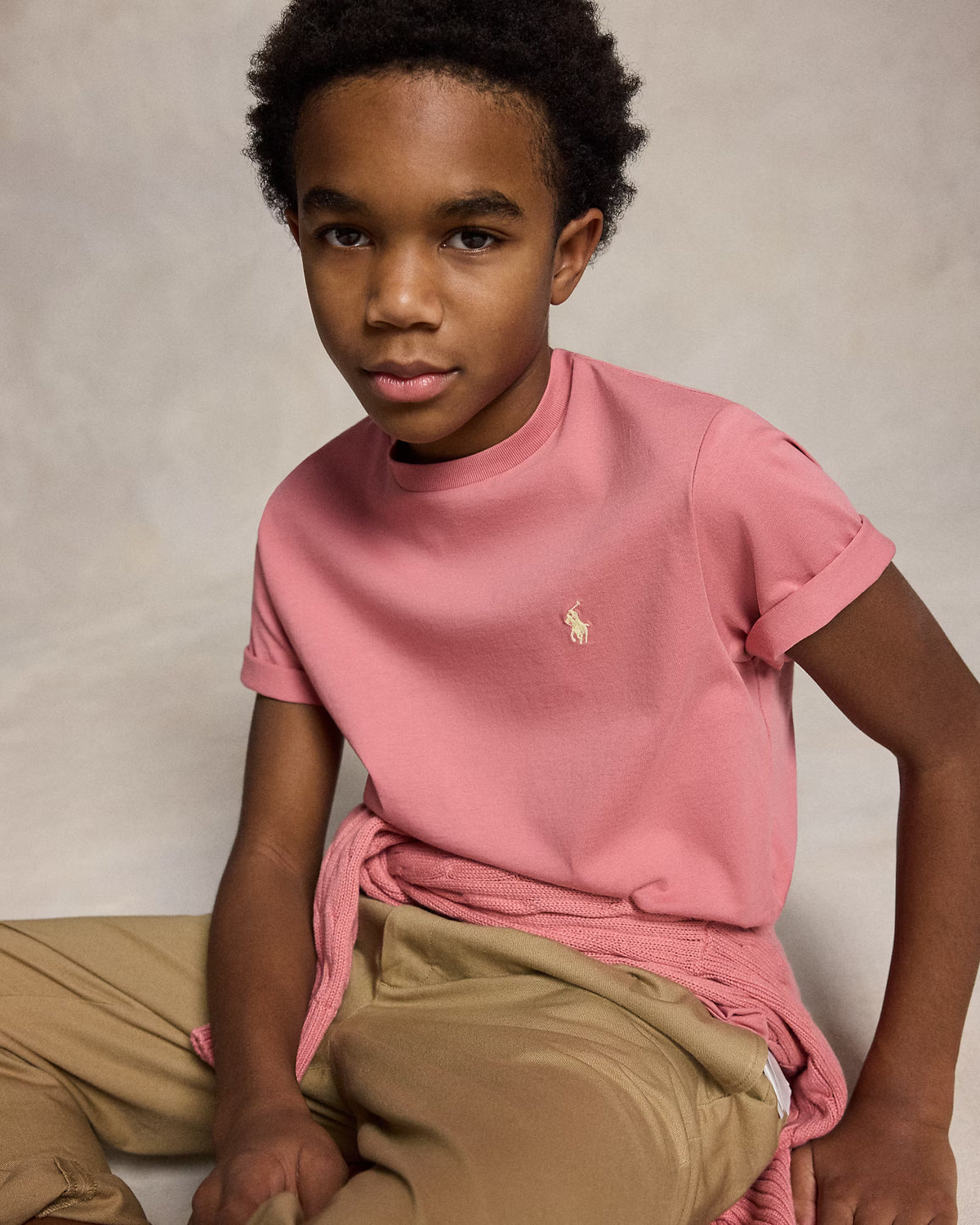 Ralph Lauren Boy's Cotton Jersey Crewneck Tee  -   Desert Rose