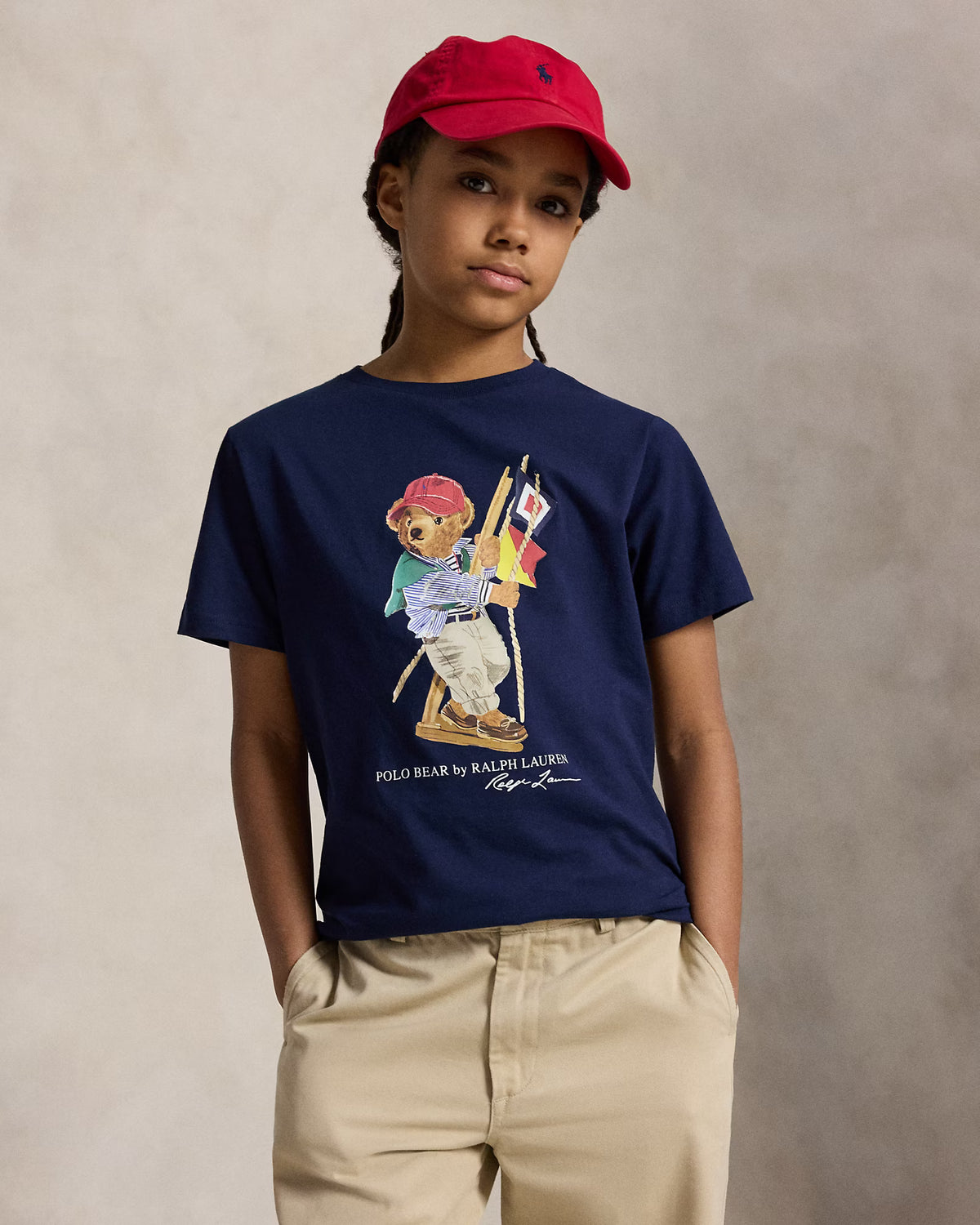 Ralph Lauren Boy's Polo Bear Cotton Jersey Tee  -  Newport Navy