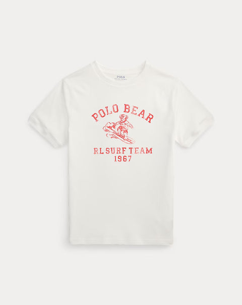 Ralph Lauren Boy's Polo Bear Cotton Jersey Tee  -  White