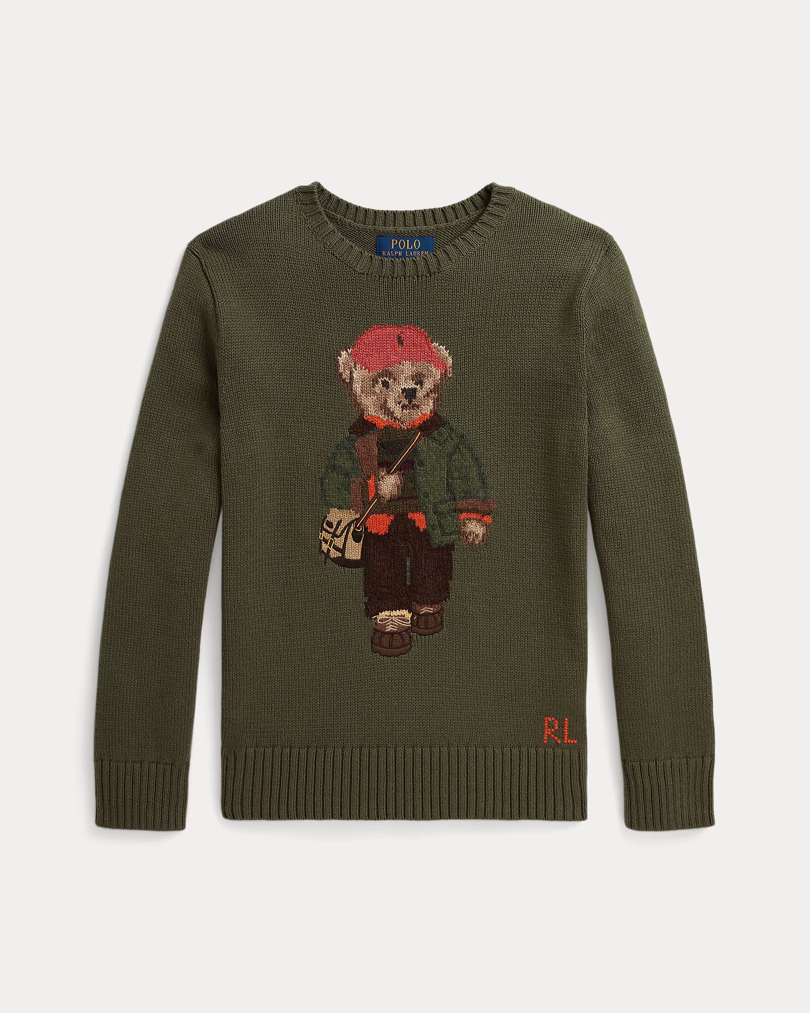 Ralph Lauren Boys Polo Bear Sweater  - Cruise Olive