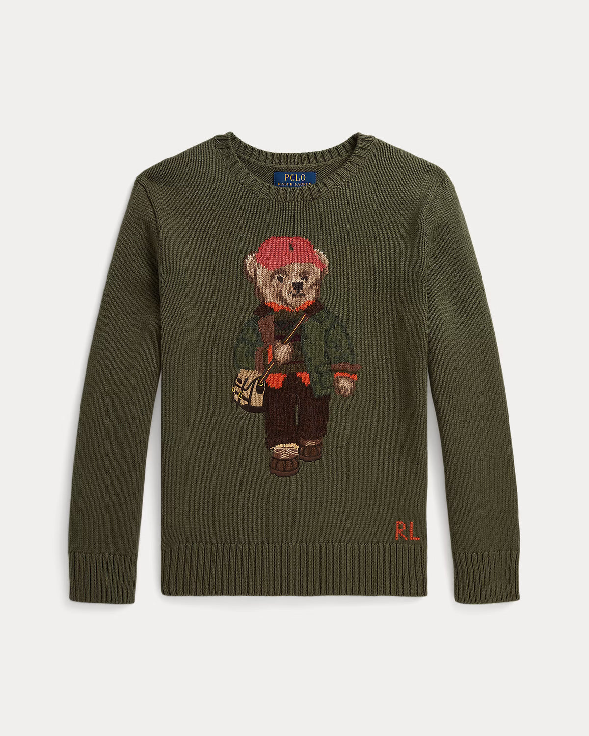 Ralph Lauren Boys Polo Bear Sweater  - Cruise Olive