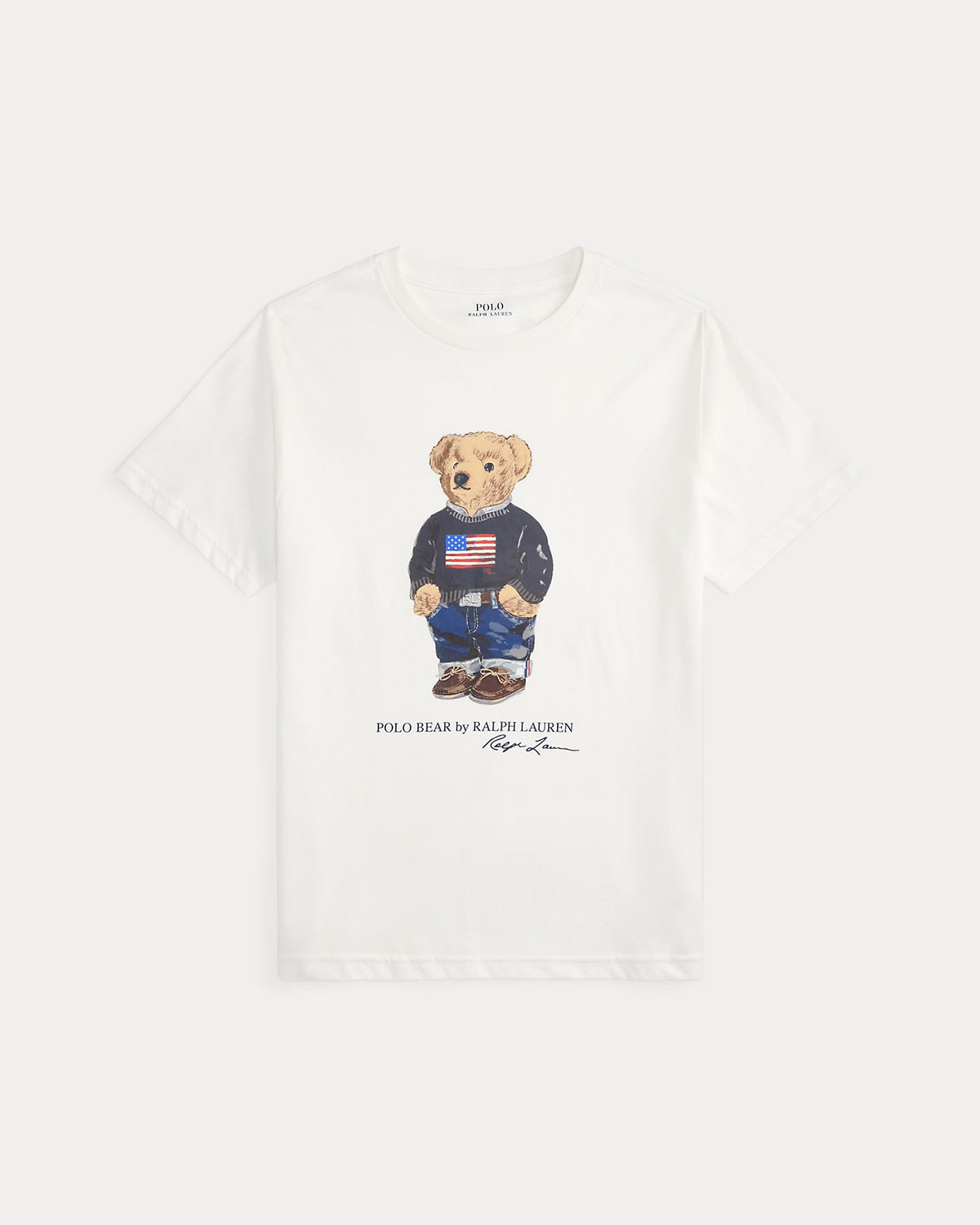 Ralph Lauren Boy's Polo Bear Cotton Jersey Tee  -   White Core Bear