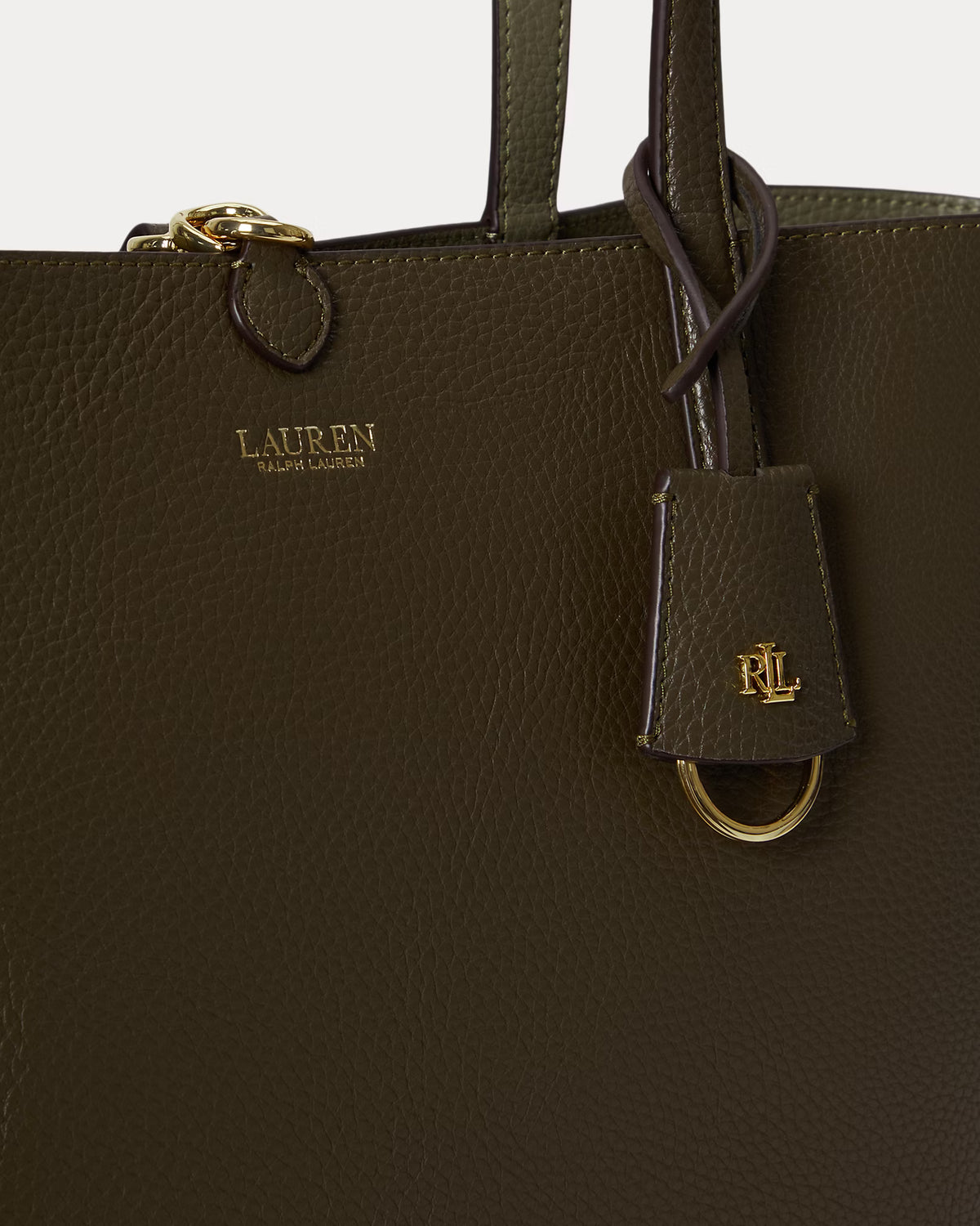 Ralph Lauren Faux-Leather Large Reversible Tote Bag  -  Botanic Green/Sage Green