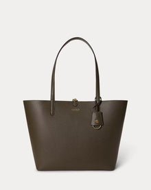 Ralph Lauren Faux-Leather Large Reversible Tote Bag  -  Botanic Green/Sage Green
