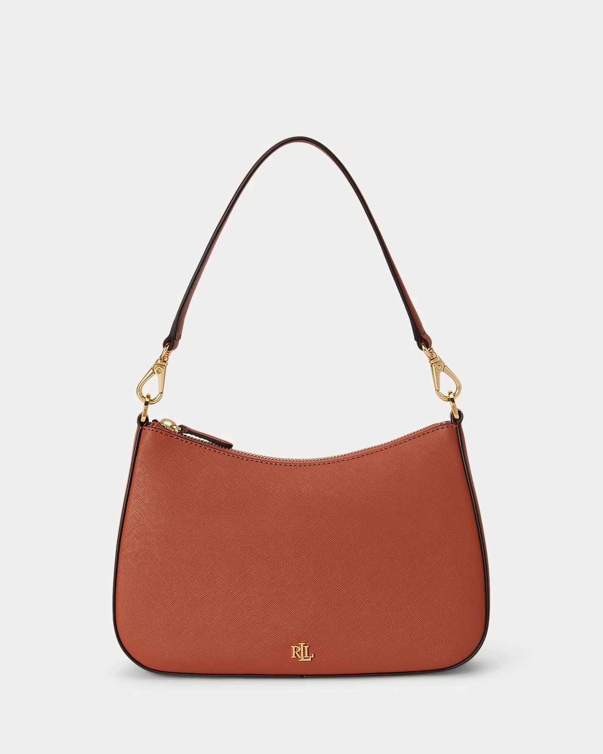 Ralph Lauren Crosshatch Leather Medium Danni Bag  -  Red Terracotta