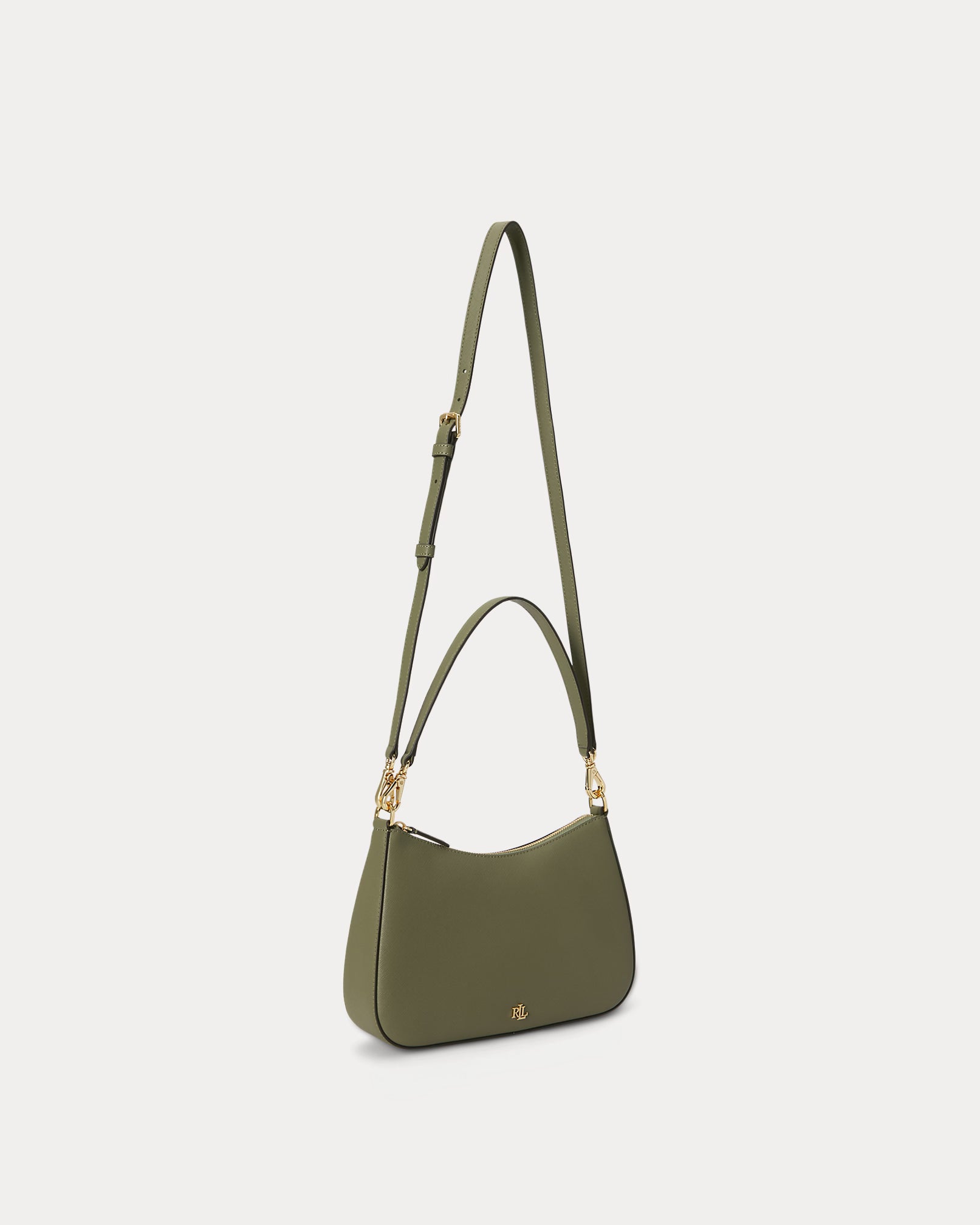 Ralph Lauren Crosshatch Leather Medium Danni Bag  -  Sage Green