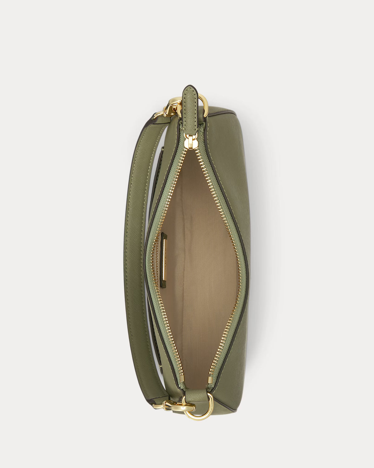 Ralph Lauren Crosshatch Leather Medium Danni Bag  -  Sage Green