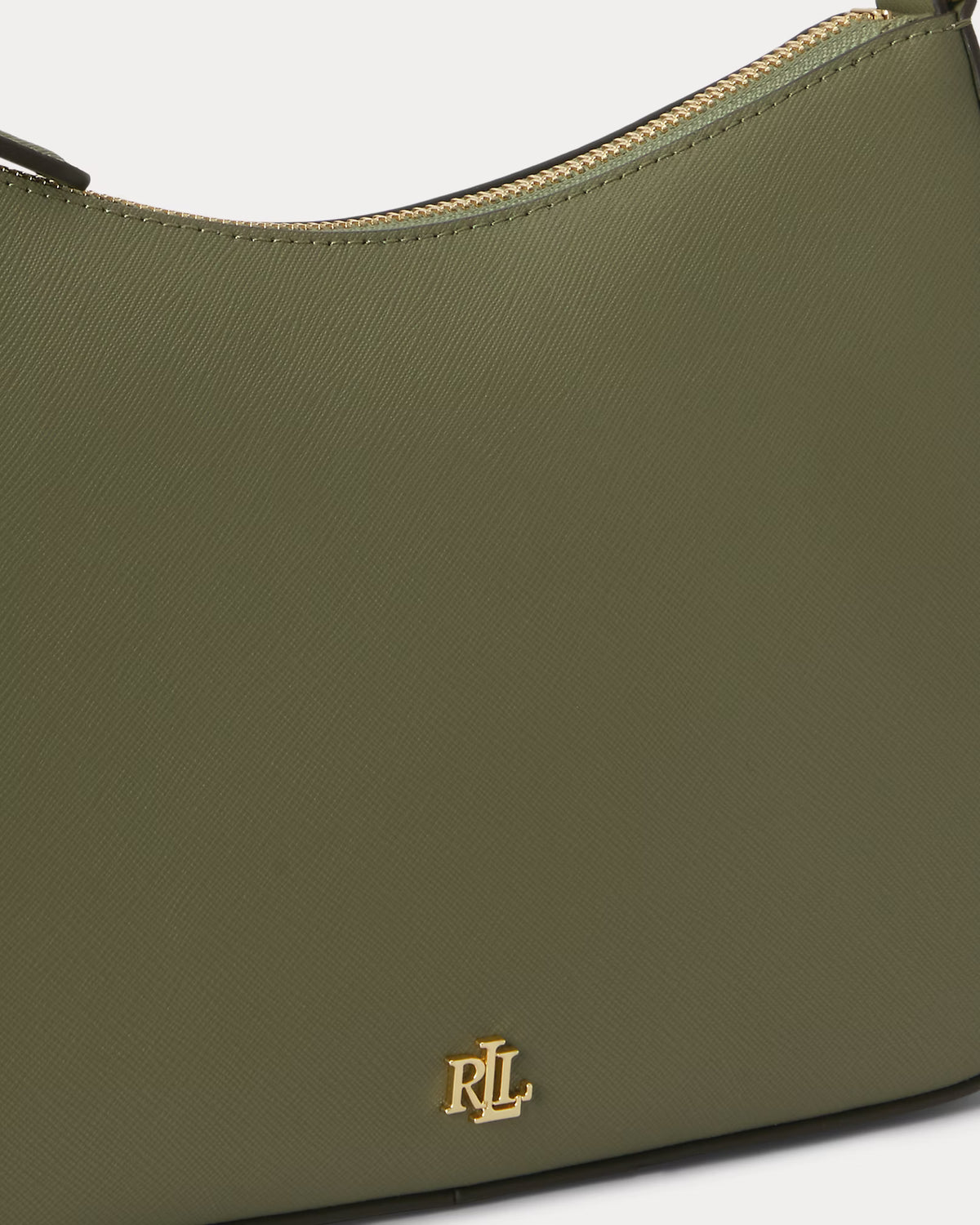 Ralph Lauren Crosshatch Leather Medium Danni Bag  -  Sage Green
