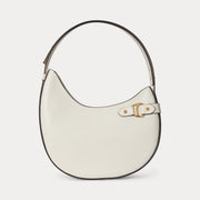 Ralph Lauren Leather Large Tasha Shoulder Bag  -  Soft White