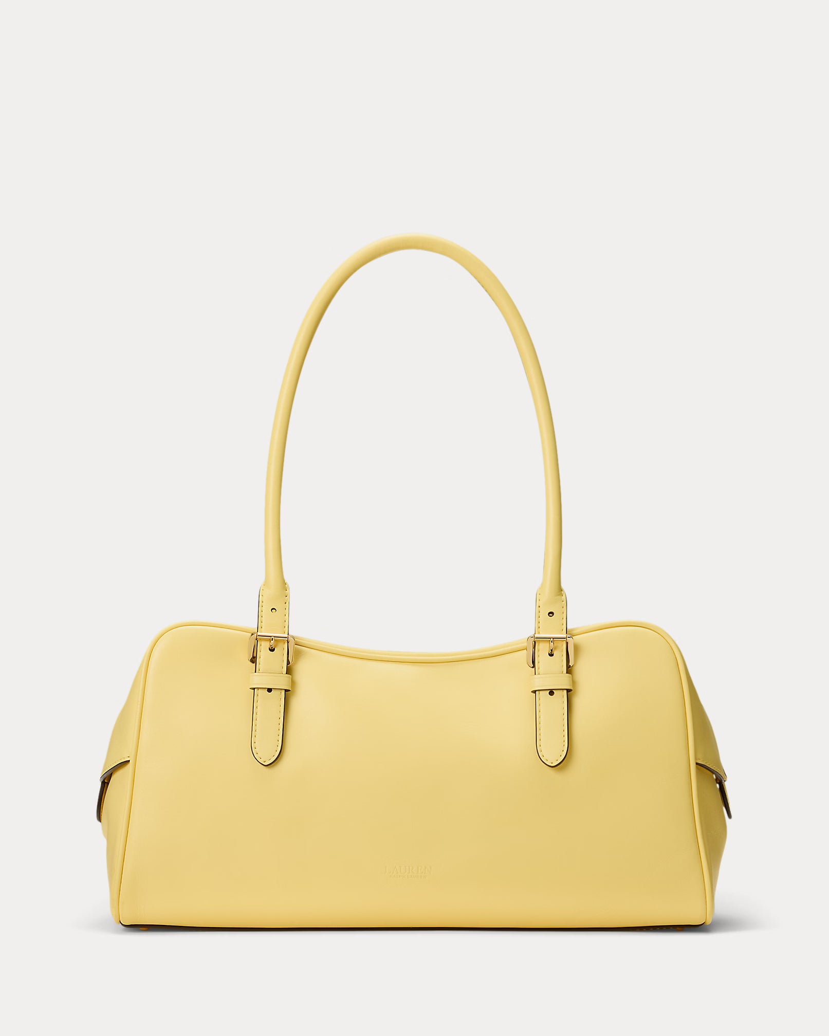 Ralph Lauren Leather Large Marcy Zip Satchel  -  Lemon Sorbet