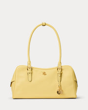 Ralph Lauren Leather Large Marcy Zip Satchel  -  Lemon Sorbet