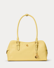 Ralph Lauren Leather Large Marcy Zip Satchel  -  Lemon Sorbet