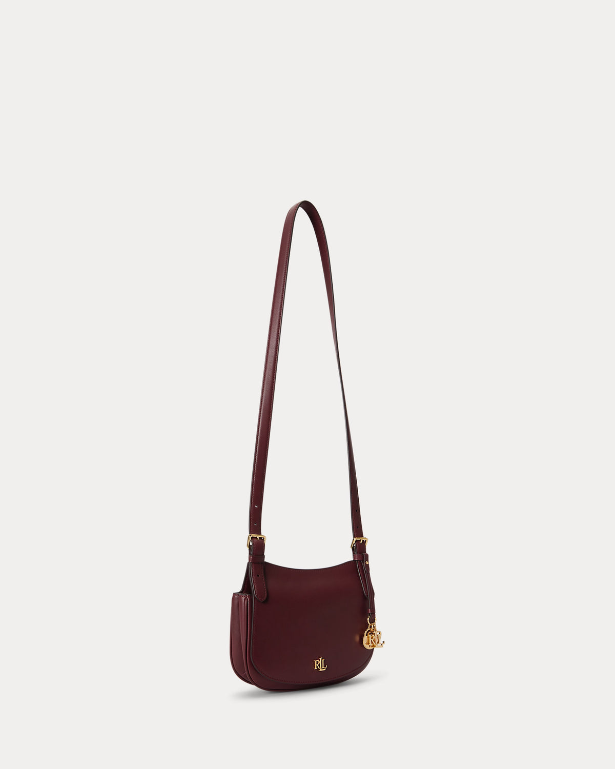 Ralph Lauren Leather Medium Marcy Crossbody Bag  -  Dark Garnet