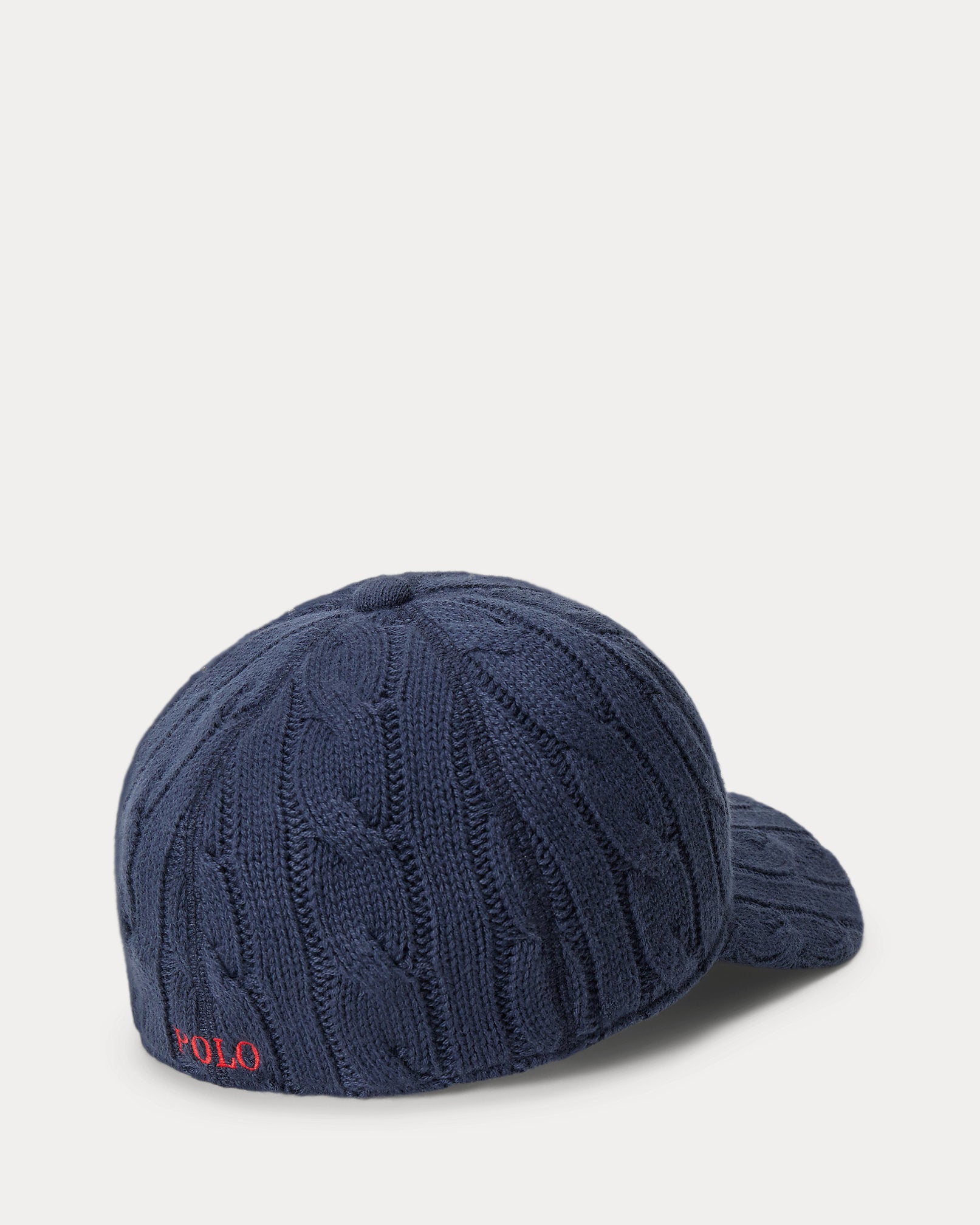 Ralph Lauren Cable-Knit Cotton Ball Cap-Navy