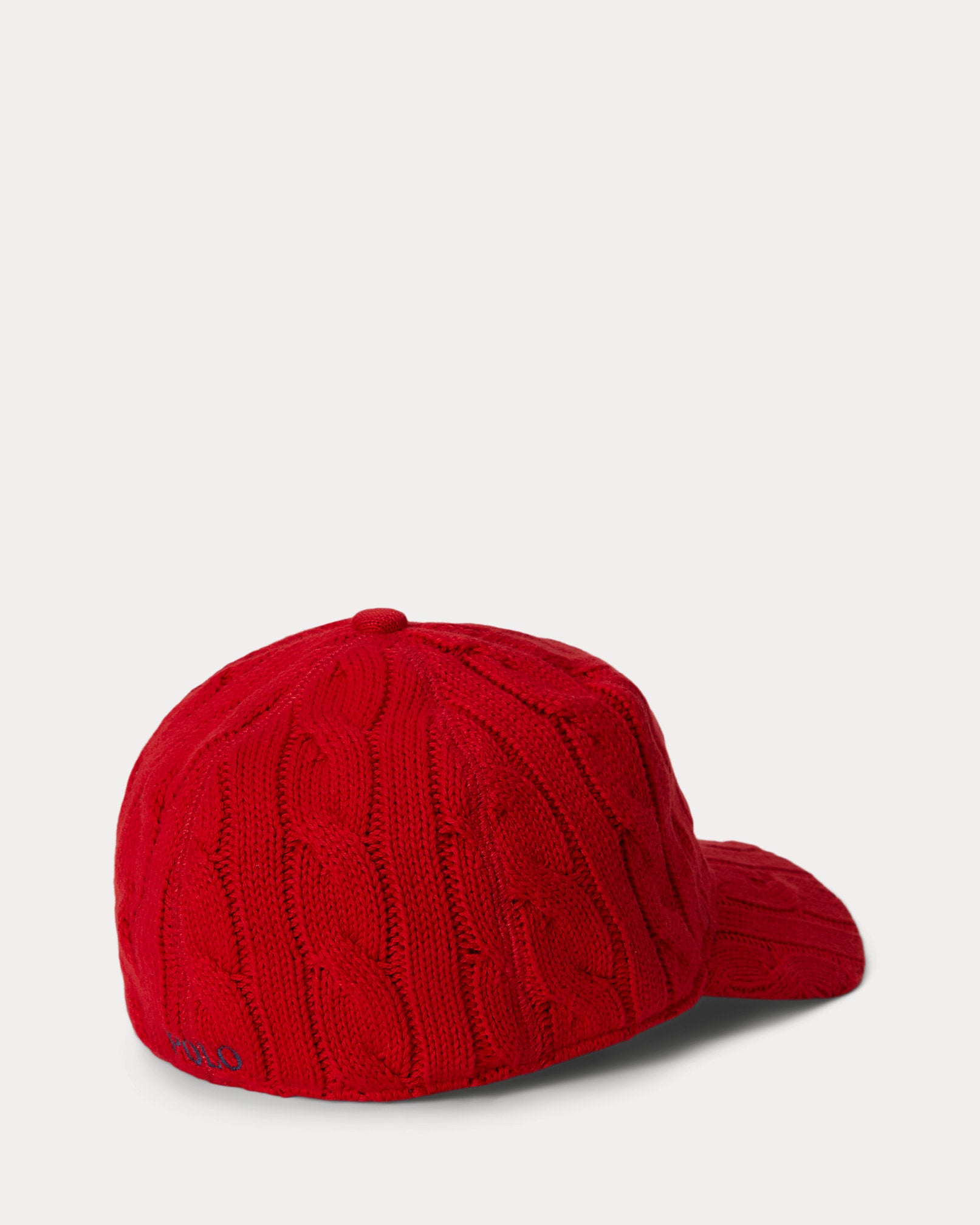 Ralph Lauren Cable-Knit Cotton Ball Cap-Red