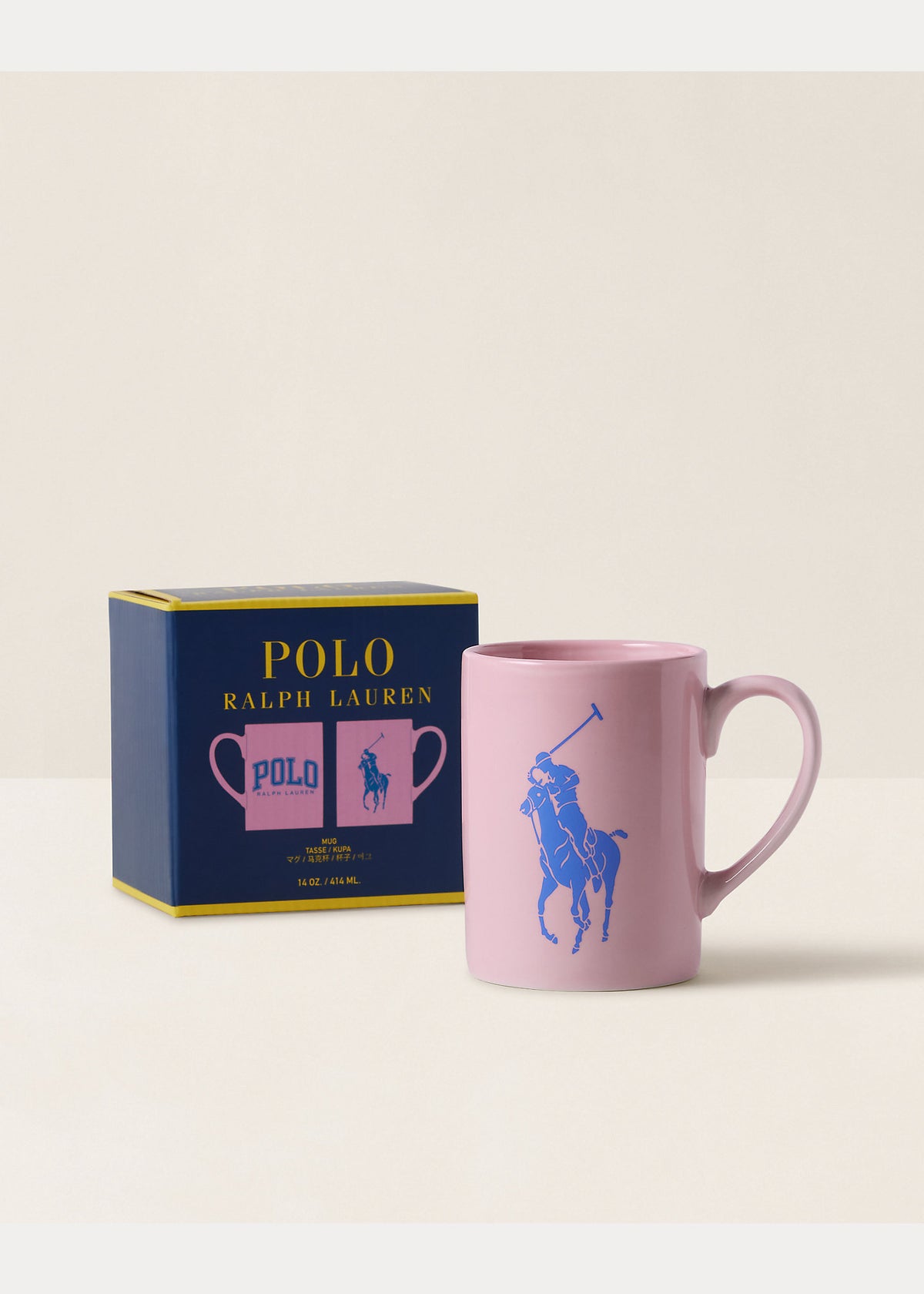 Ralph Lauren Polo Mug  -  Pink/Blue