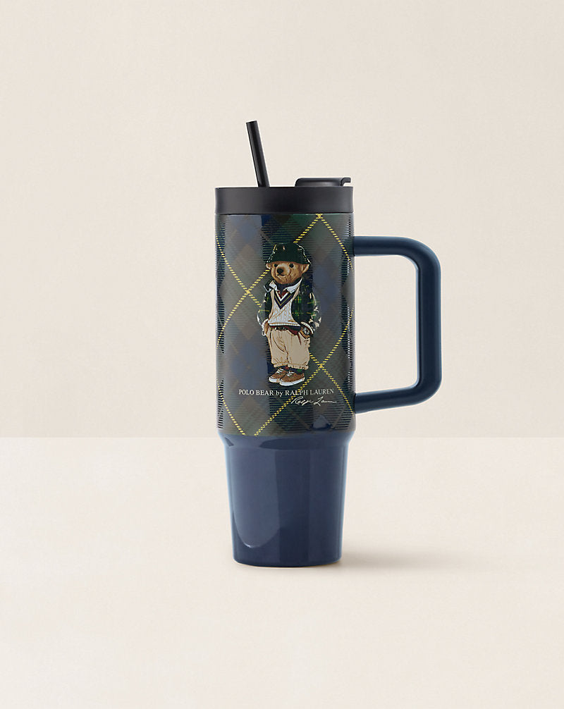 Ralph Lauren Highmoore Polo Bear Water Bottle & Straw  -  Multi