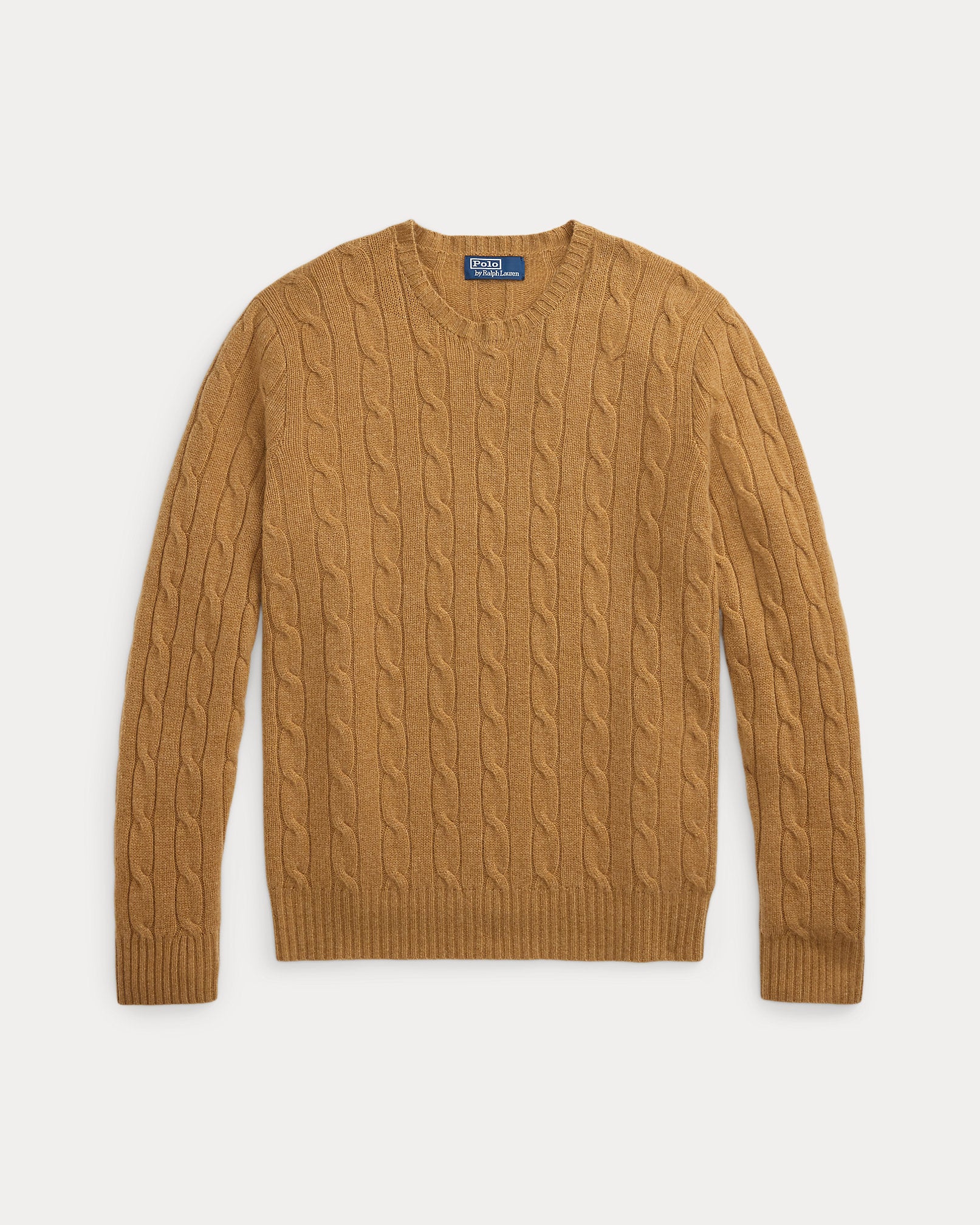 Ralph Lauren Unisex The Iconic Cable-Knit Cashmere Sweater - Brown Sugar Melange