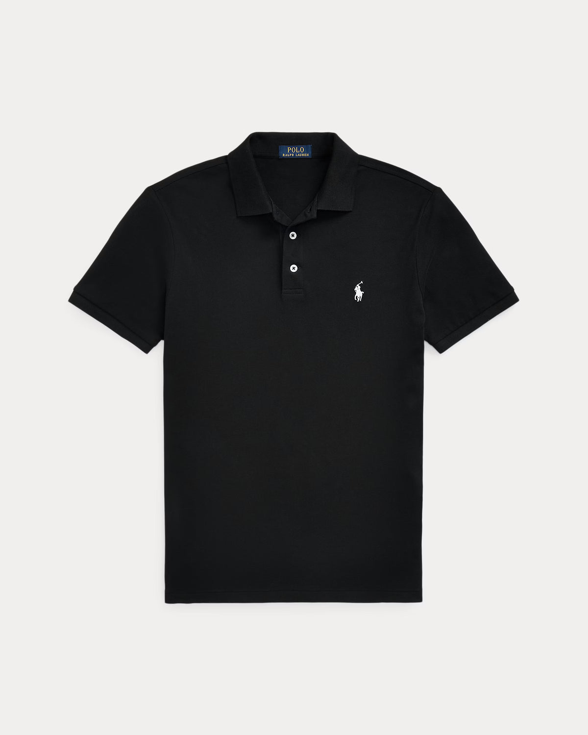 Ralph Lauren Men Custom Slim Fit Stretch Mesh Polo Shirt -  Polo Black