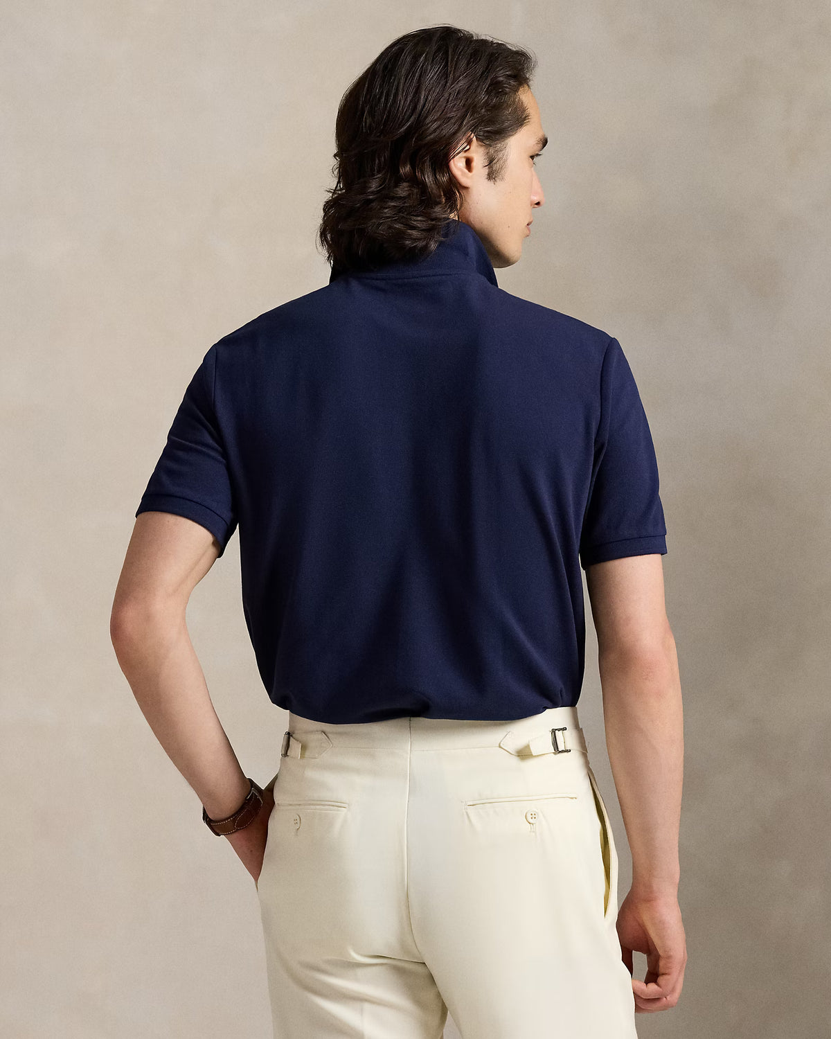 Ralph Lauren Men Custom Slim Fit Stretch Mesh Polo Shirt   -   Refined Navy