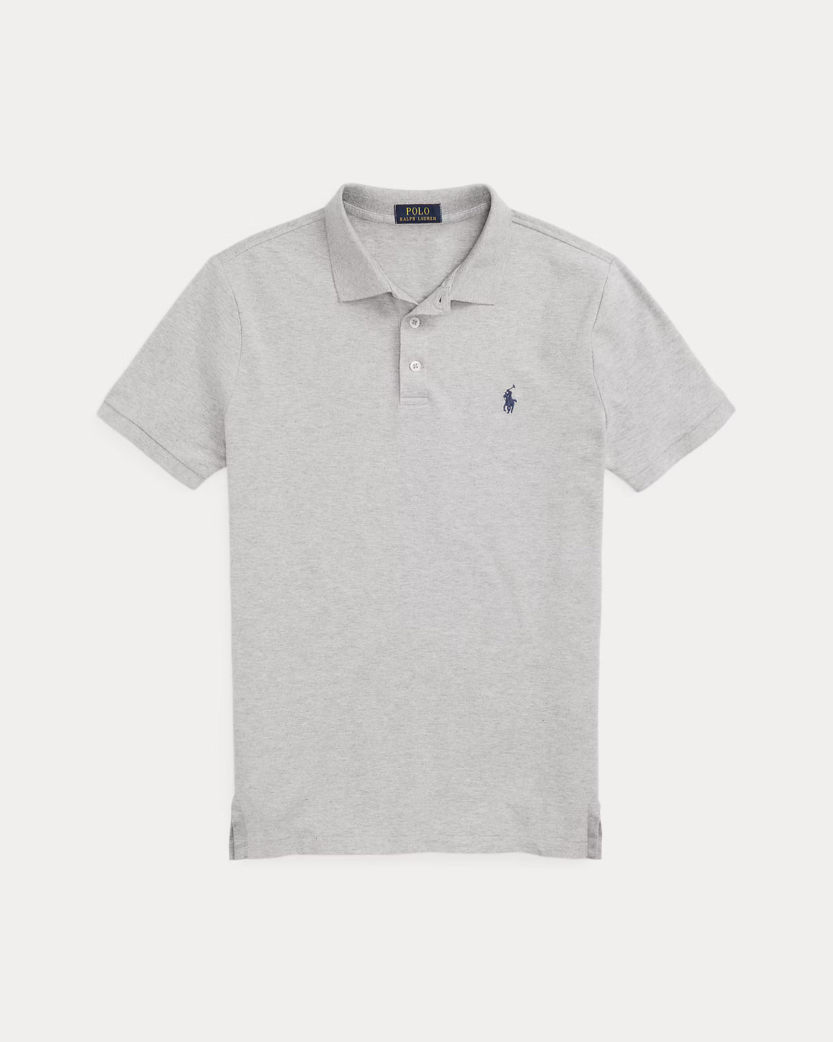 Ralph Lauren Men Custom Slim Fit Stretch Mesh Polo Shirt -  Andover Heather