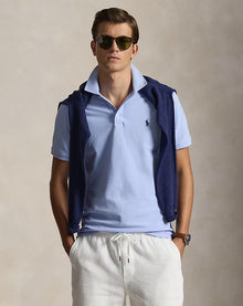 Ralph Lauren Men Custom Slim Fit Stretch Mesh Polo Shirt   -  Pebble Blue
