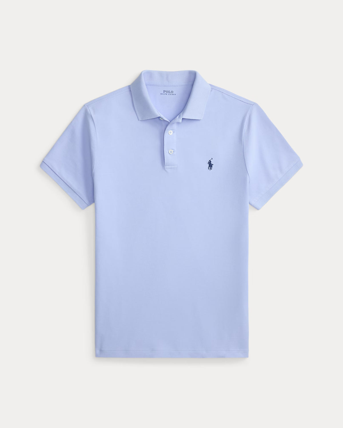 Ralph Lauren Men Custom Slim Fit Stretch Mesh Polo Shirt   -  Pebble Blue