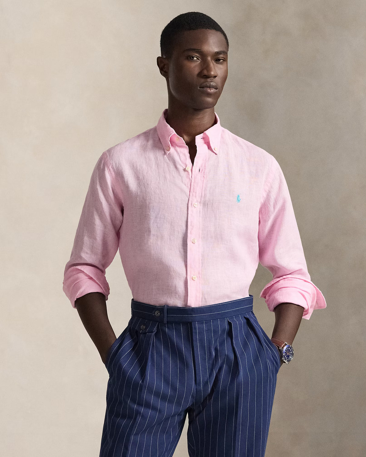Ralph Lauren Men  Lightweight Linen Shirt – All Fits  - Carmel Pink