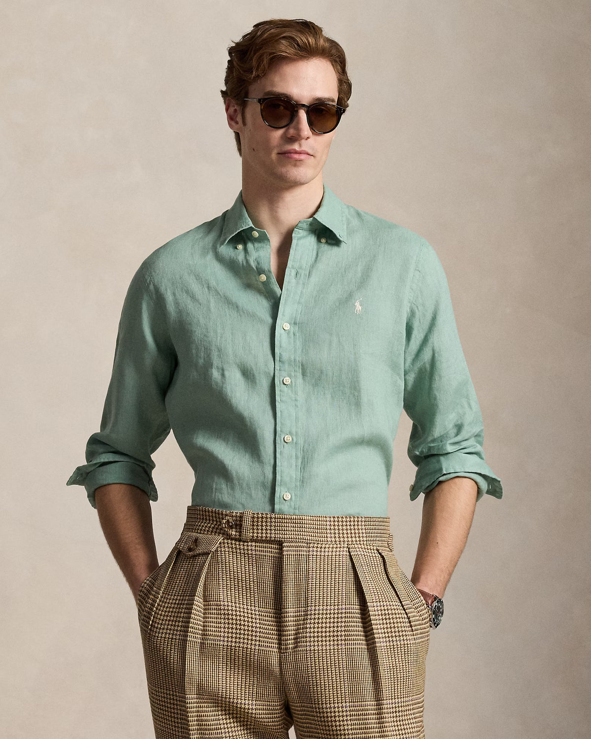 Ralph Lauren Men  Lightweight Linen Shirt – All Fits  - Faded Mint