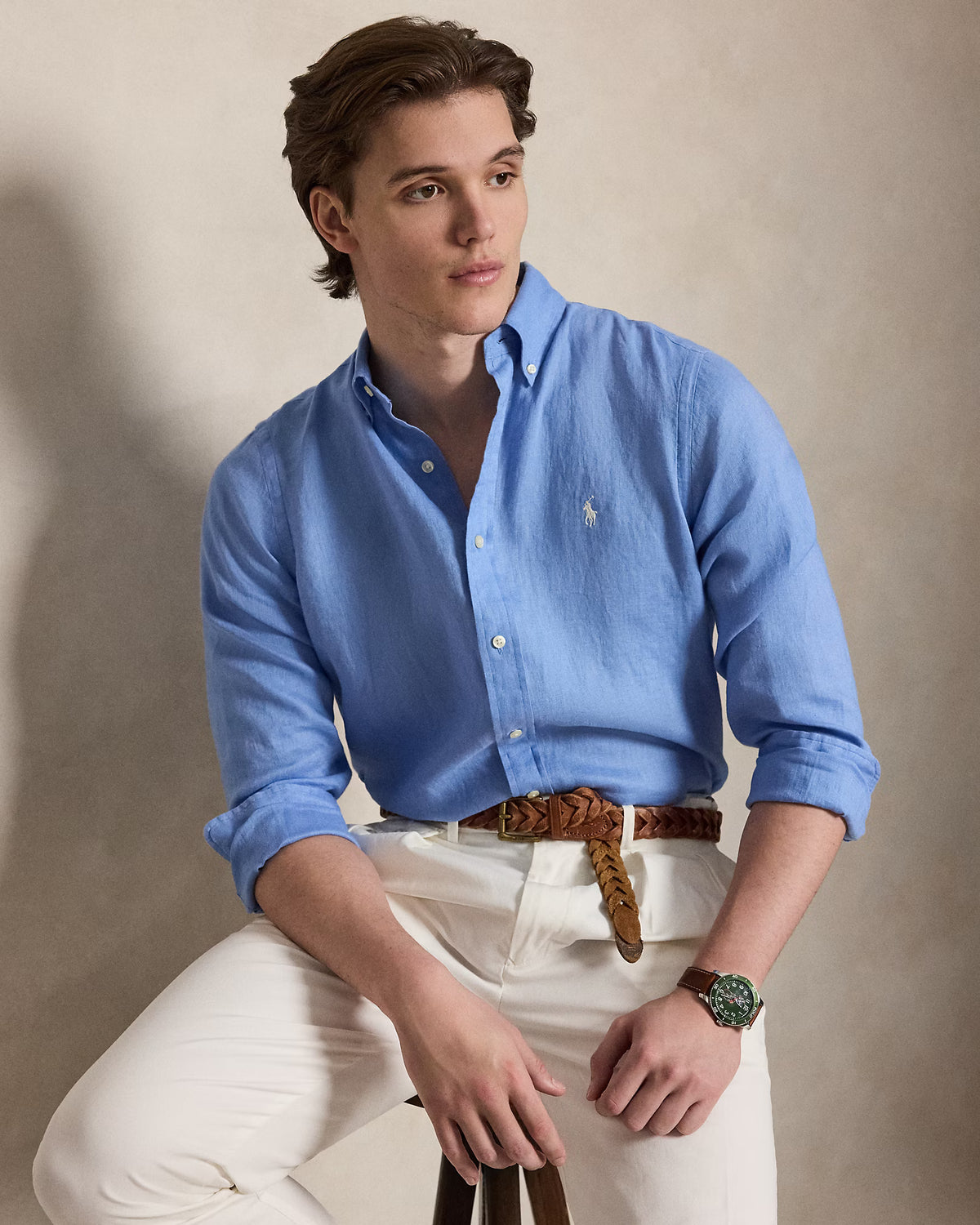 Ralph Lauren Men  Lightweight Linen Shirt – All Fits  -  Bristol Blue