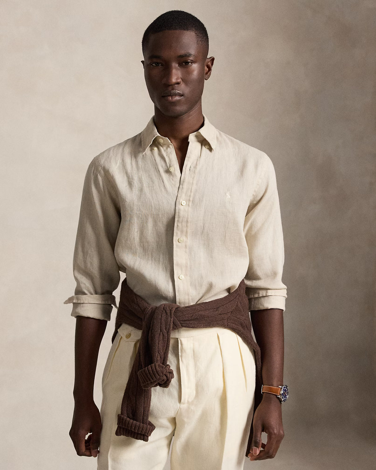 Ralph Lauren Men  Lightweight Linen Shirt – All Fits  -  Stoneware Grey