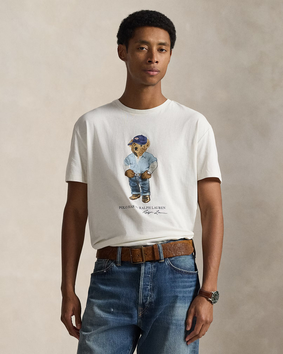 Ralph Lauren Men Classic Fit Polo Bear Jersey T-Shirt  -   Nevis Denim Bear