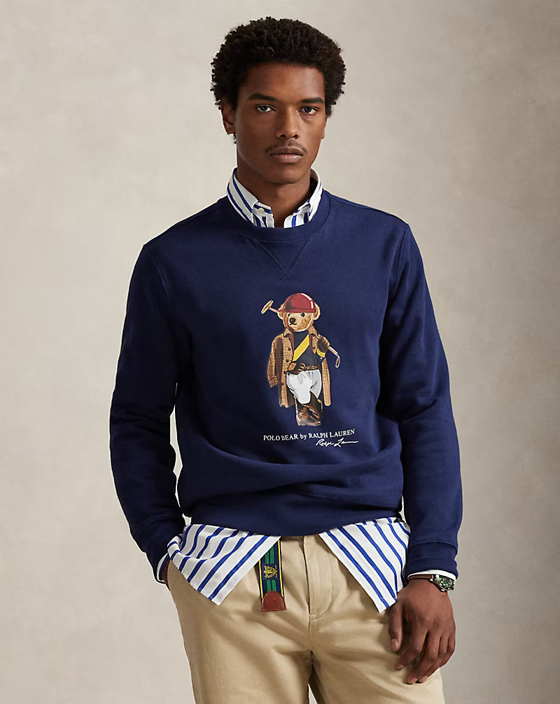 Ralph Lauren Men Polo Bear Fleece Sweatshirt - Newport Navy Society Bear