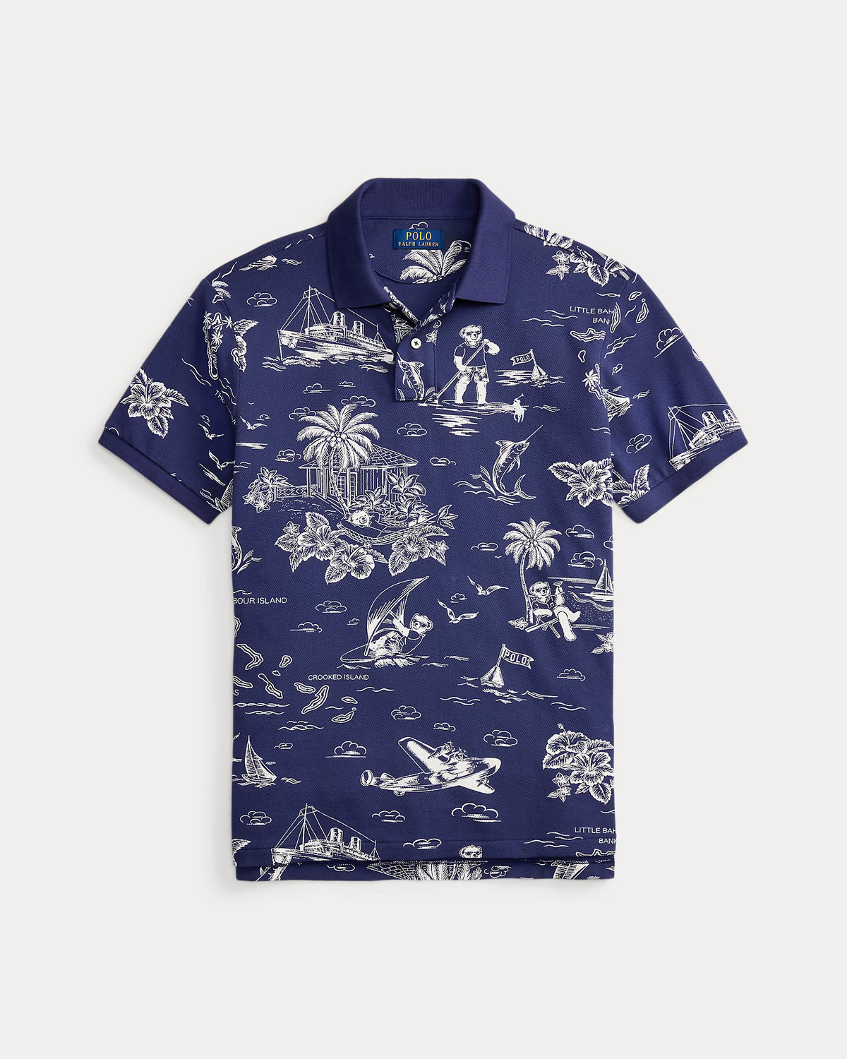 Ralph Lauren Men Classic Fit Polo Bear Mesh Polo Shirt  -   Hrbr Island Bear Boathouse