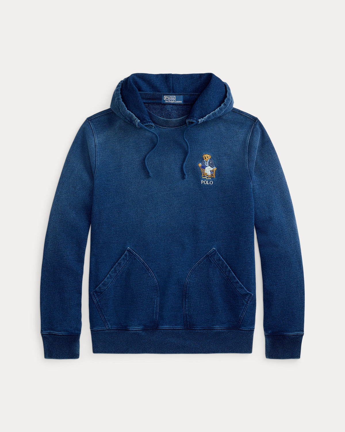 Ralph Lauren Men Polo Bear Indigo Terry Hoodie  -  Newport Bear/Dark Indigo