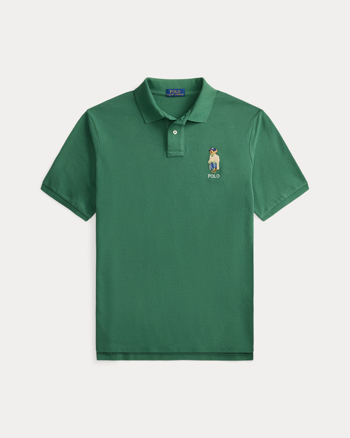 Ralph Lauren Men Classic Fit Polo Bear Mesh Polo Shirt  -  Verano Green Heritage Bear