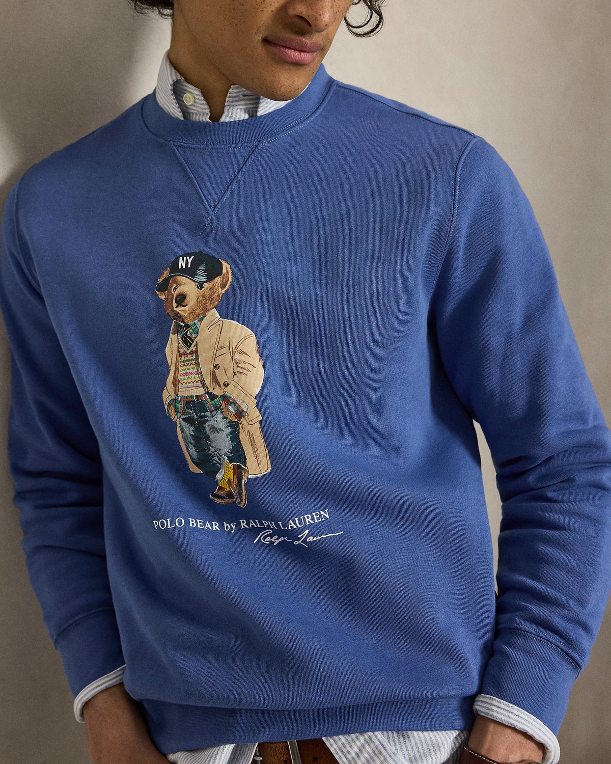 Ralph Lauren Men Polo Bear Fleece Sweatshirt - Bastille Blue