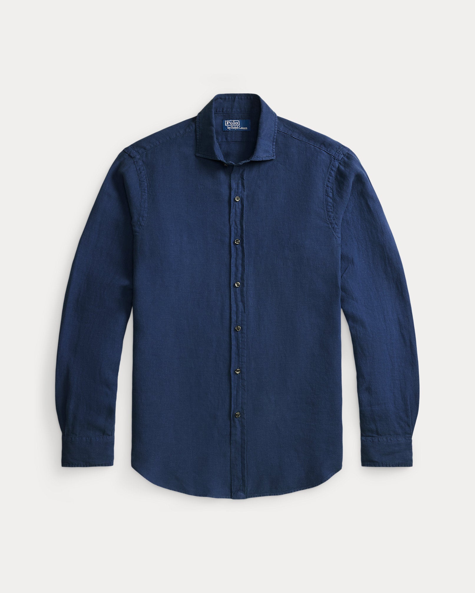 Ralph Lauren Men's Classic Fit Slub Linen Shirt  -  Newport Navy