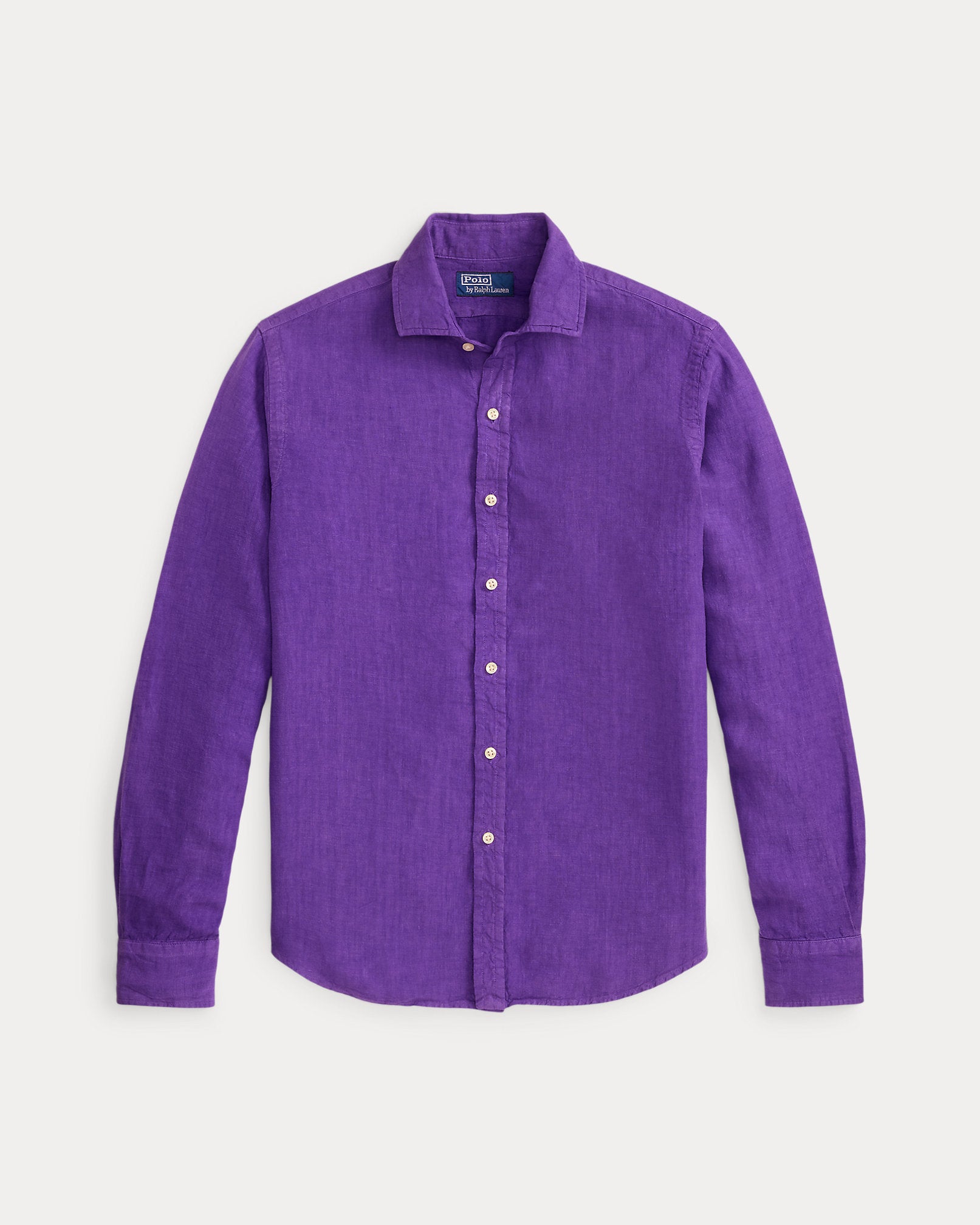 Ralph Lauren Men's Classic Fit Slub Linen Shirt  -  Cabana Purple