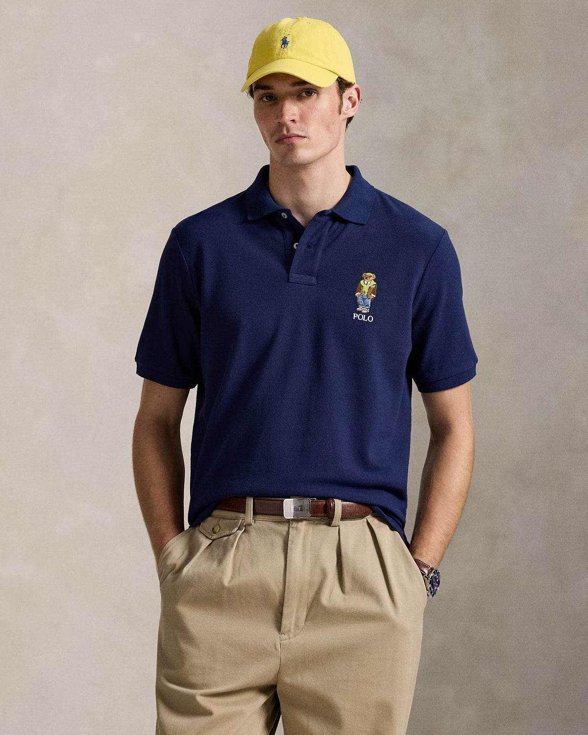 Ralph Lauren Men Classic Fit Polo Bear Mesh Polo Shirt  -  Newport Navy/Heritage Bear