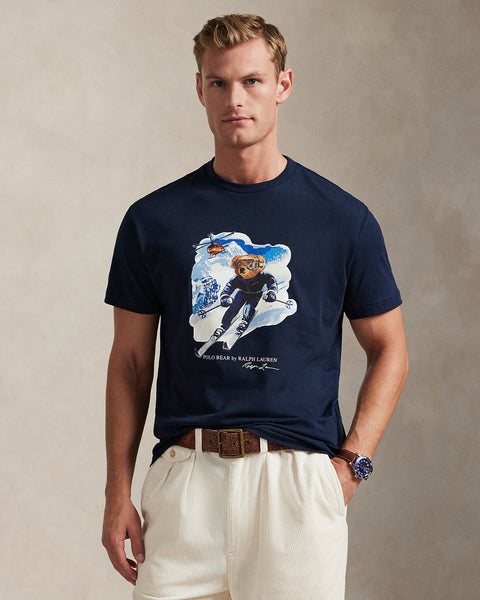 Ralph Lauren Men Classic Fit Polo Bear Jersey T-Shirt  -  Worth Navy/Active Bear
