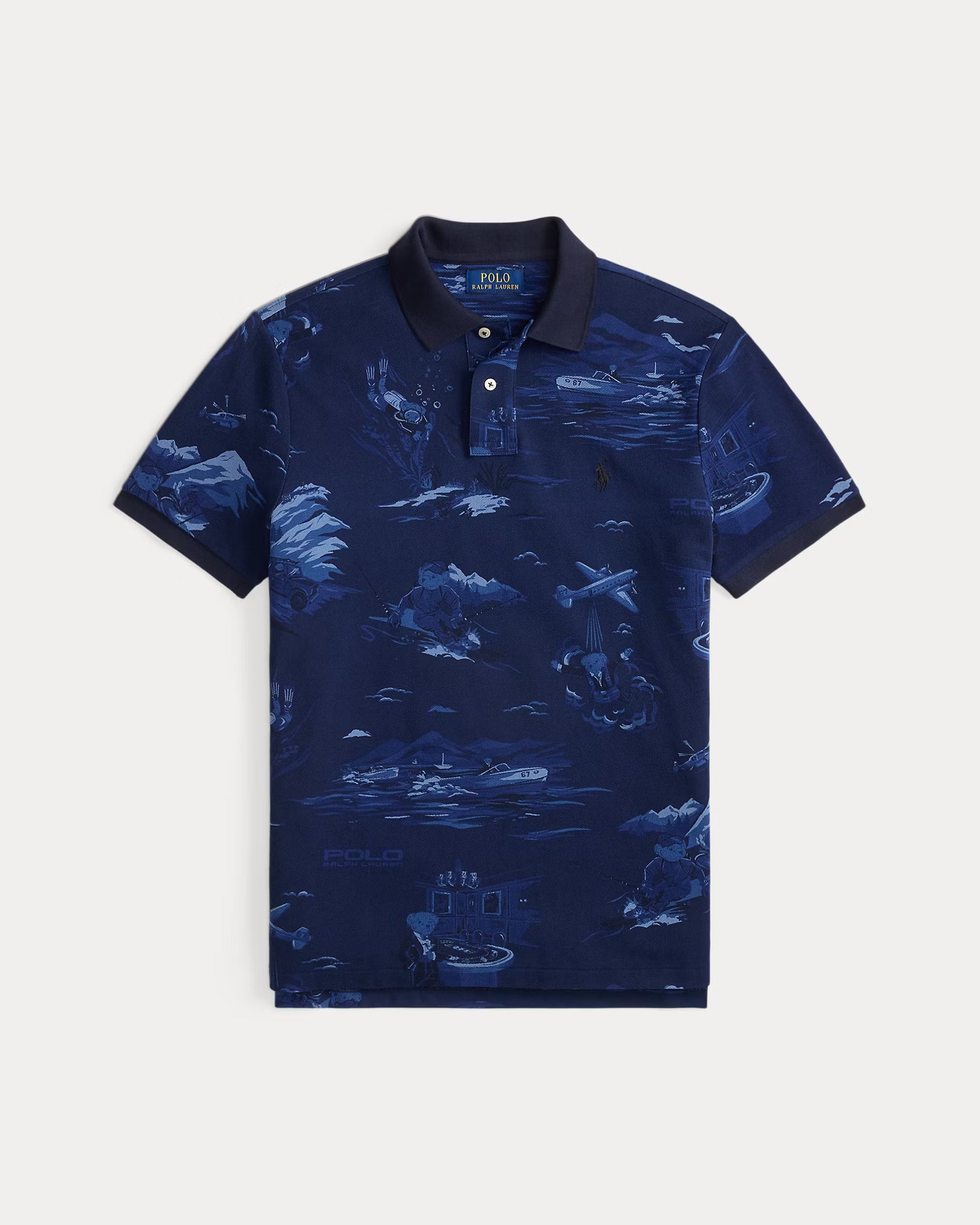 Ralp Lauren Men Classic Fit Polo Bear Mesh Polo Shirt - Spy Bear