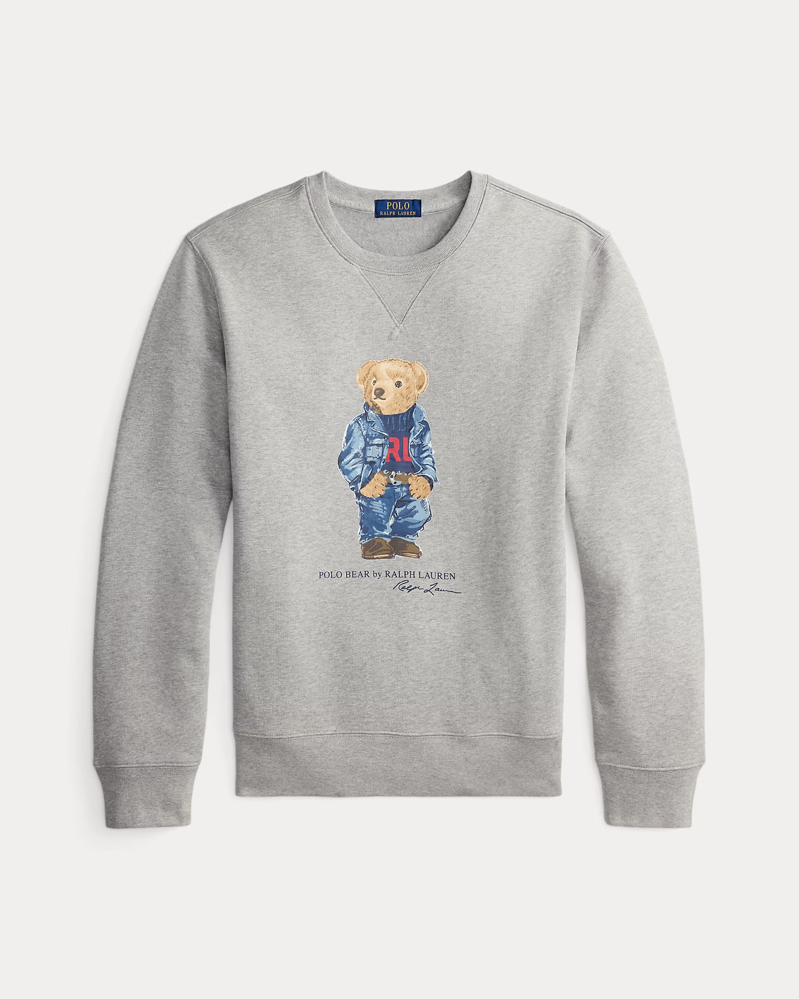 Ralp Lauren Men Polo Bear Fleece Sweatshirt - Andover Heather Denim Bear