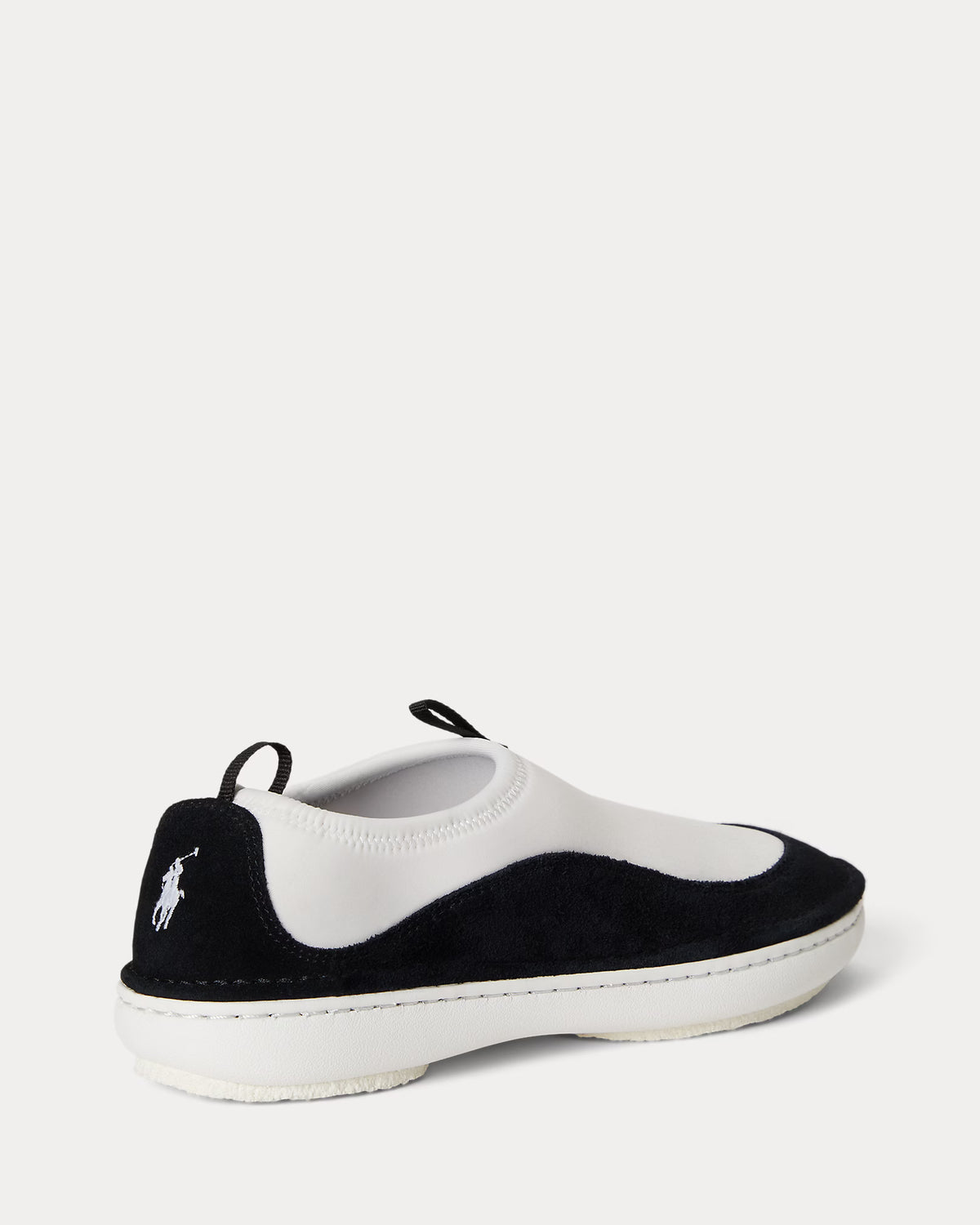 Ralph Lauren Women Suede-Trim Neoprene Slip-On Sneakers  - Deckwash White/Black