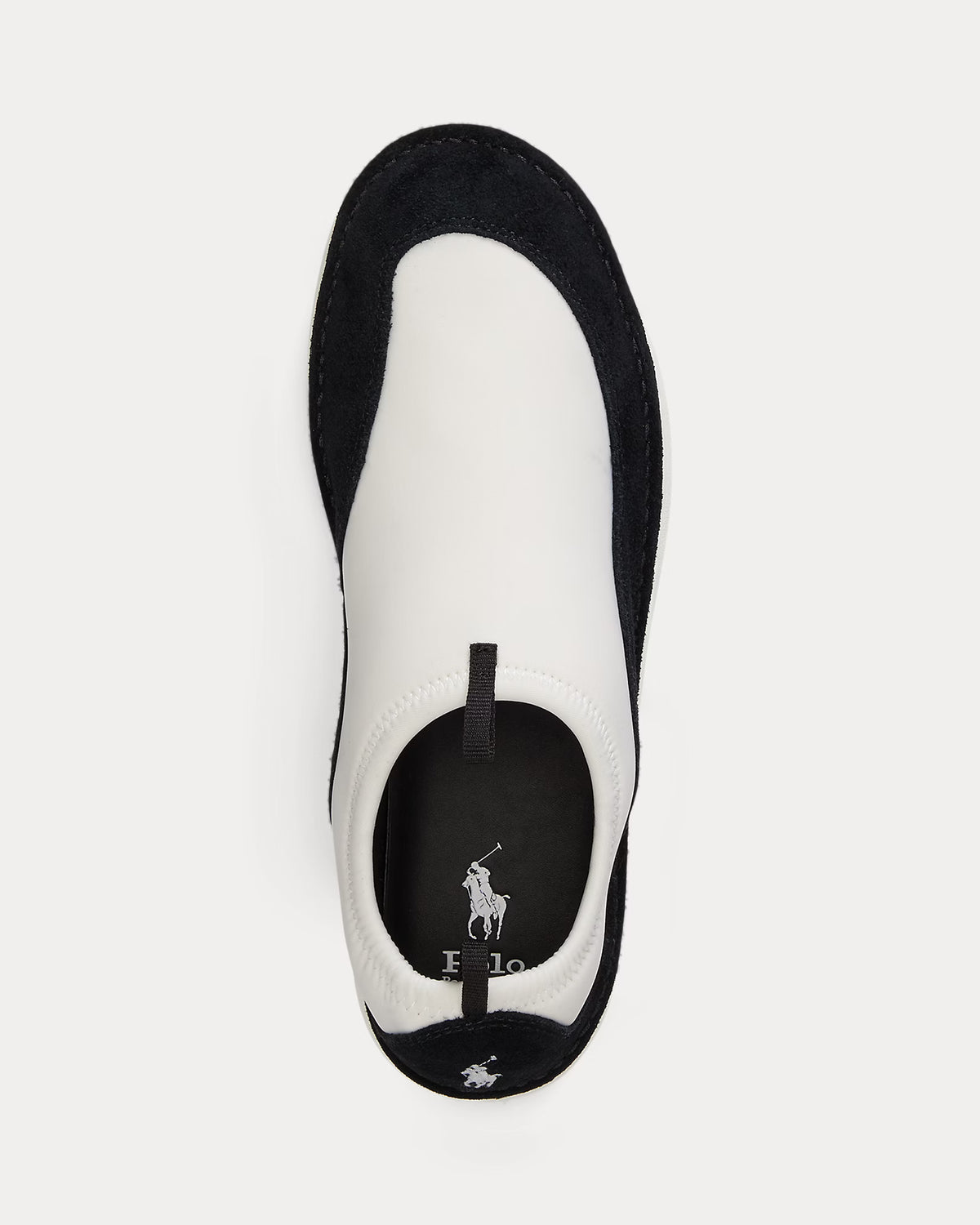 Ralph Lauren Women Suede-Trim Neoprene Slip-On Sneakers  - Deckwash White/Black