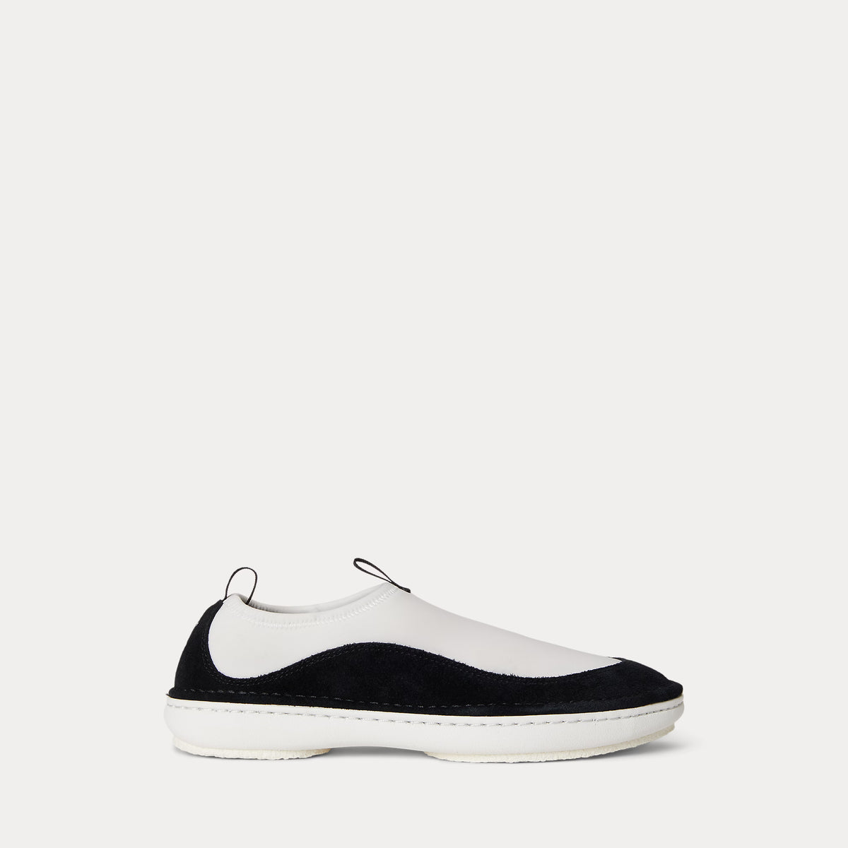 Ralph Lauren Women Suede-Trim Neoprene Slip-On Sneakers  - Deckwash White/Black