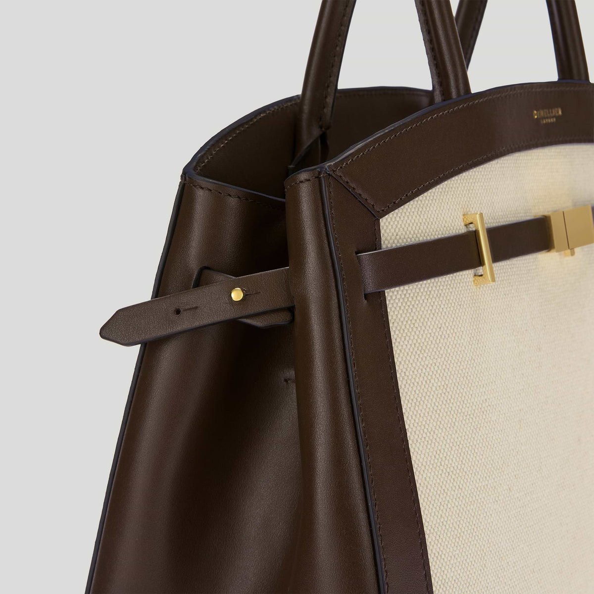 DeMellier The Midi Hudson-Salt & Pepper Canvas Mocha Smooth