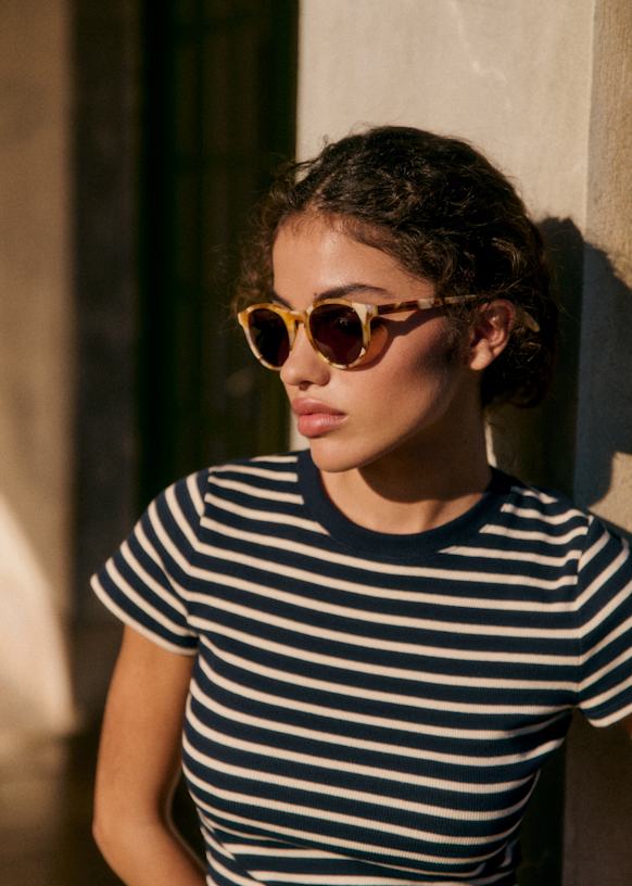 Sezane Penelope Sunglasses  Yellow Tortoiseshell