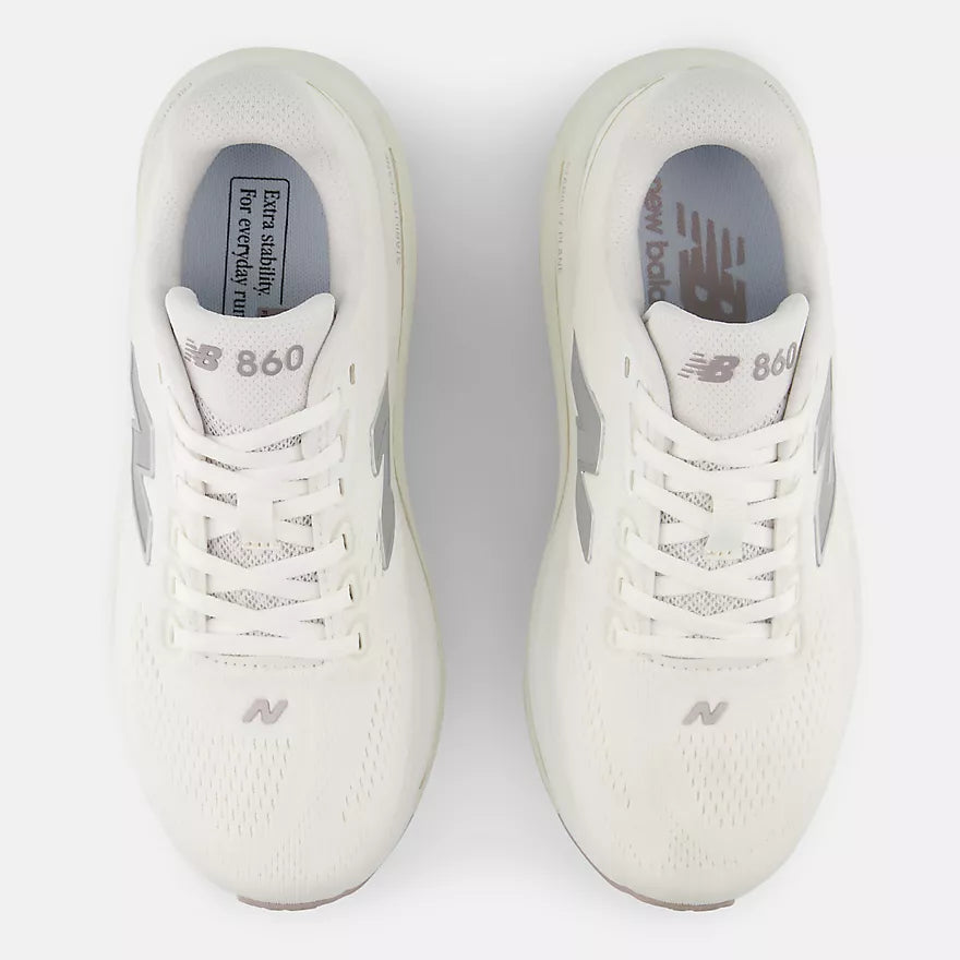 New Balance Women's Fresh Foam X 860v15  -  WHITE with SILVER METALLIC  -   W86019F