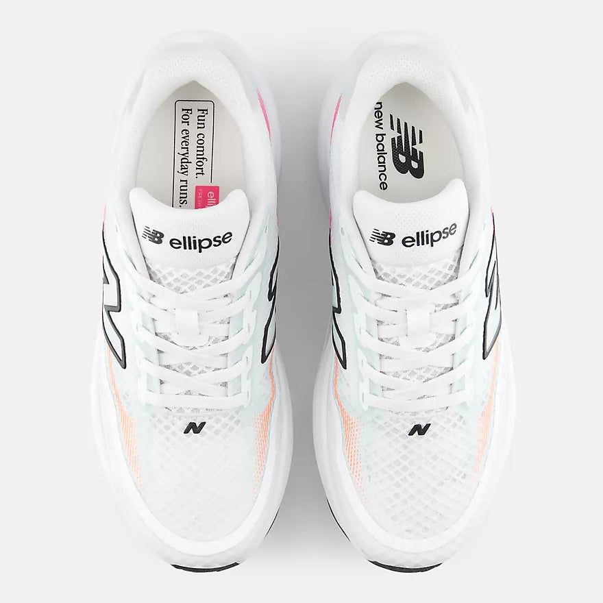 New Balance Women's Ellipse Breathe -  WHITE with BLACK and GLINT BLUE  -   WELPS7UG